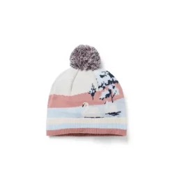 Janie and Jack Hats, Scarves, & Gloves-Swan Pom Beanie nutmeg cream swan