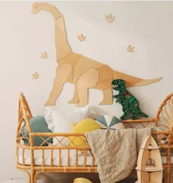 Janie and Jack Lighting-T Rex Lamp rainbow green