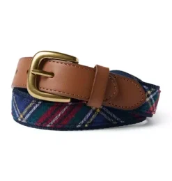 Janie and Jack Belts & Suspenders|Suiting-Tartan Belt dark marine tartan