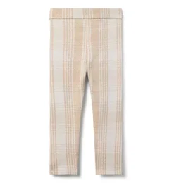 Janie and Jack Pants-Tartan Jacquard Pant nutmeg cream tartan