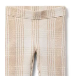 Janie and Jack Pants-Tartan Jacquard Pant nutmeg cream tartan