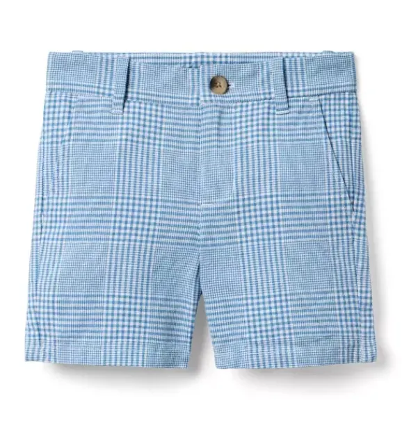 Janie and Jack Suiting|Shorts-Tattersall Linen-Cotton Short pebble beach tattersall