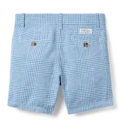 Janie and Jack Suiting|Shorts-Tattersall Linen-Cotton Short pebble beach tattersall