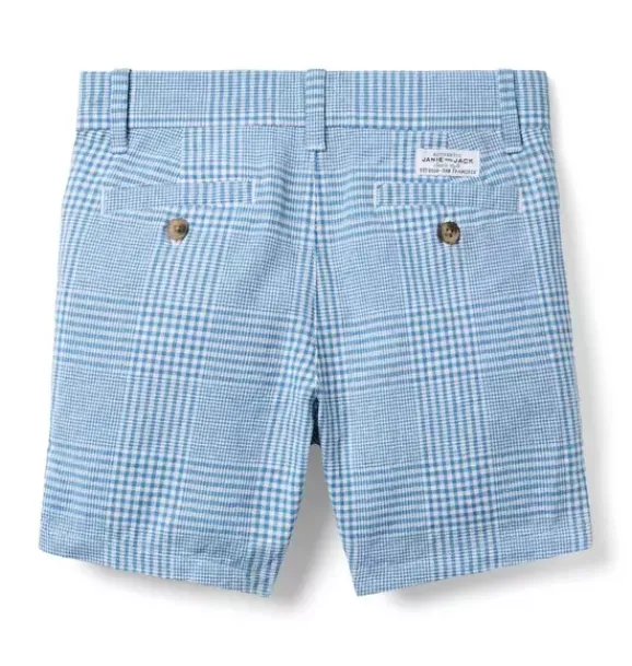 Janie and Jack Suiting|Shorts-Tattersall Linen-Cotton Short pebble beach tattersall