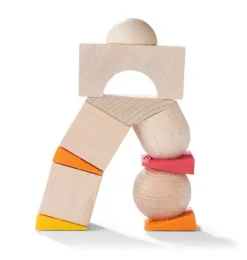 Janie and Jack Development Toys-Teetering Towers Wooden Blocks multi-color