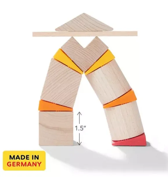 Janie and Jack Development Toys-Teetering Towers Wooden Blocks multi-color