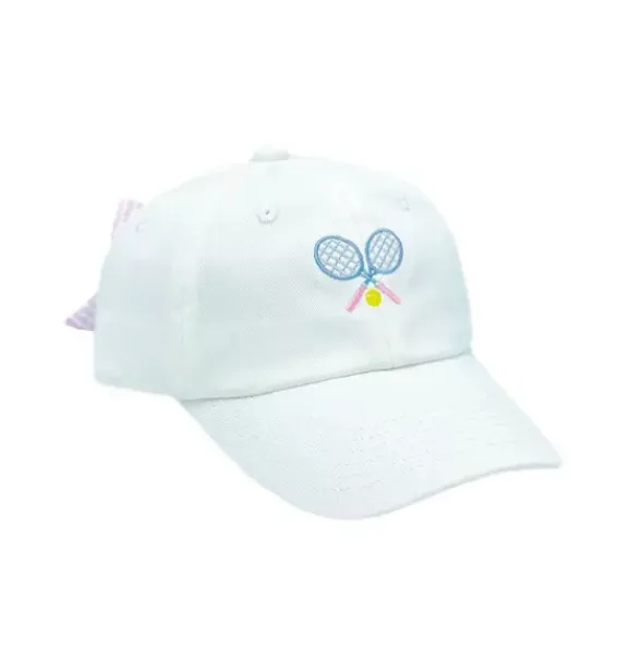 Janie and Jack Kids Accessories-Tennis Bow Baseball Hat white