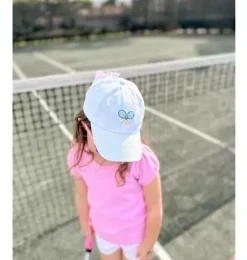 Janie and Jack Kids Accessories-Tennis Bow Baseball Hat white