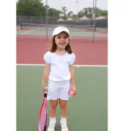 Janie and Jack Kids Accessories-Tennis Bow Visor white