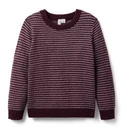 Janie and Jack Sweaters & Sweatshirts-Textured Knit Sweater cranberry red