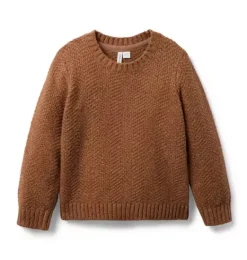 Janie and Jack Sweaters & Sweatshirts-Textured Knit Sweater chocolate heather