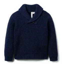 Janie and Jack Sweaters & Sweatshirts-Textured Shawl Collar Sweater merchant marine