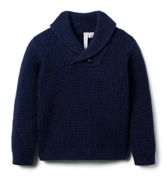 Janie and Jack Sweaters & Sweatshirts-Textured Shawl Collar Sweater merchant marine