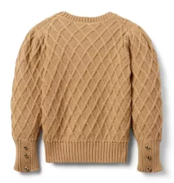 Janie and Jack Sweaters & Sweatshirts-Textured Sweater milk tea
