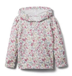 Janie and Jack Sweaters & Sweatshirts|Matching Sets-The Adventure Hooded Sweatshirt seashell ecru floral