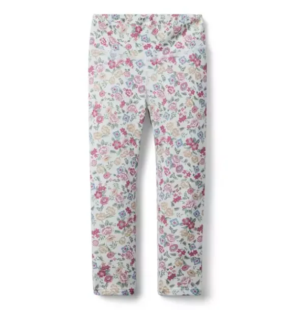 Janie and Jack Leggings|Matching Sets-The Adventure Legging seashell ecru ditsy floral