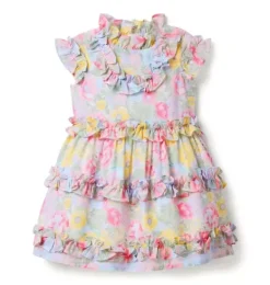 Janie and Jack Dresses-The All Abloom Chiffon Dress tulip yellow floral
