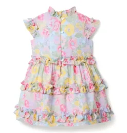 Janie and Jack Dresses-The All Abloom Chiffon Dress tulip yellow floral