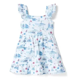 Janie and Jack Swim Outfits|Dresses-The Americana Toile Dress white americana toile