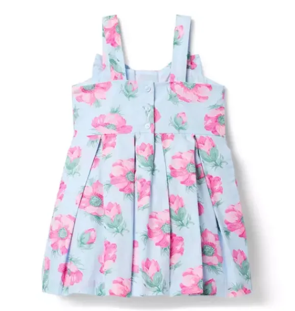 Janie and Jack Dresses-The Blossom Bow Dress light blue floral