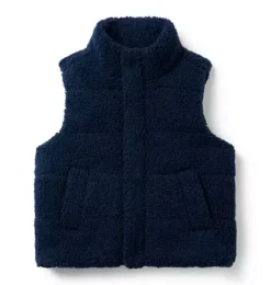 Janie and Jack Blazers & Vests|Jackets & Coats-The Boucle Puffer Vest merchant marine