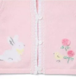 Janie and Jack Sweaters & Jackets-The Bunny Baby Cardigan pale pink