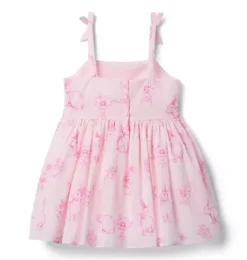 Janie and Jack Dresses-The Bunny Bouquet Dress pale pink bunny floral