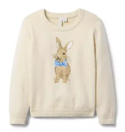 Janie and Jack Sweaters & Sweatshirts-The Bunny Sweater fluffy bunny heather