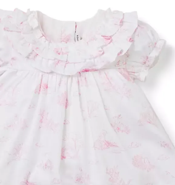 Janie and Jack Dresses-The Bunny Toile Baby Dress white bunny toile