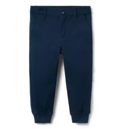 Janie and Jack Pants-The Button Twill Jogger merchant marine