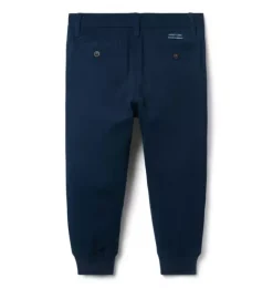 Janie and Jack Pants-The Button Twill Jogger merchant marine