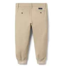 Janie and Jack Pants-The Button Twill Jogger jack khaki