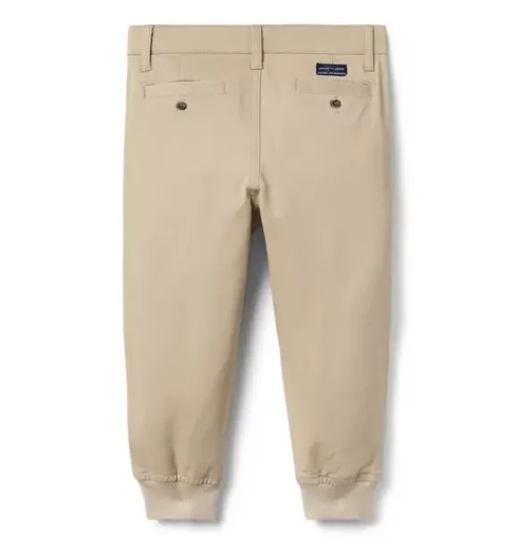 Janie and Jack Pants-The Button Twill Jogger jack khaki