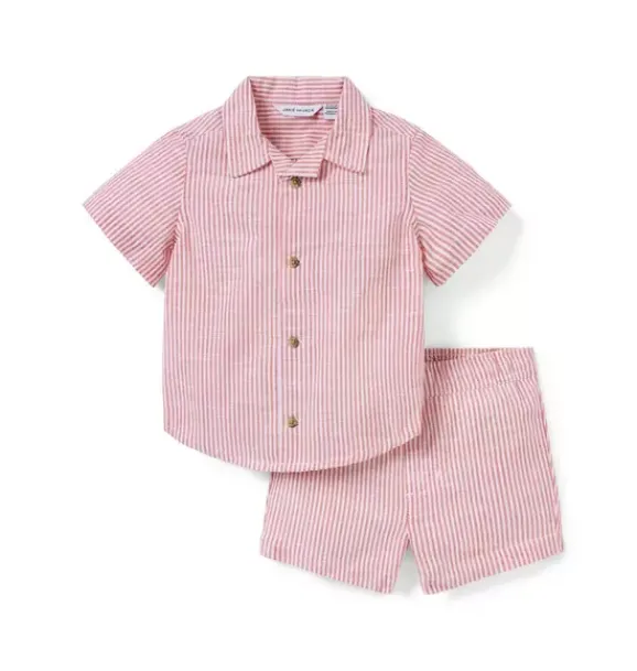 Janie and Jack Sets-The Cabana Matching Baby Set cherry stripe