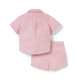 Janie and Jack Sets-The Cabana Matching Baby Set cherry stripe