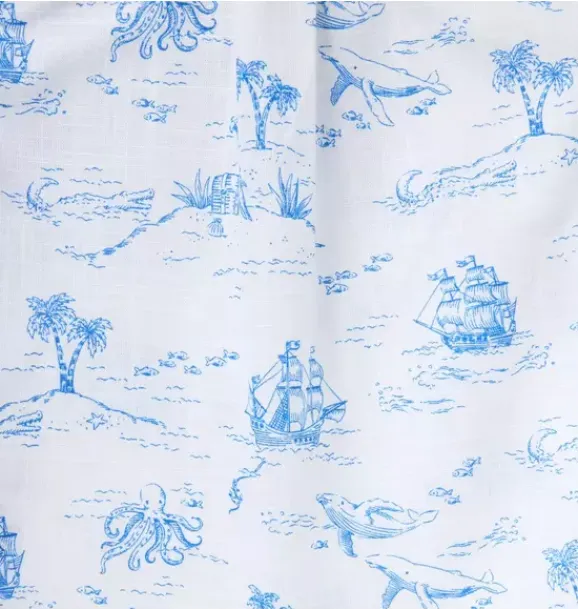Janie and Jack Sets-The Cabana Matching Baby Set dreamy blue nautical toile