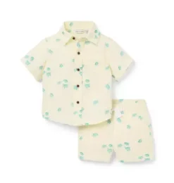 Janie and Jack Sets-The Cabana Matching Baby Set freshwater pearl sea turtle