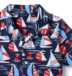 Janie and Jack Swim Outfits|Matching Sets-The Cabana Shirt merchant marine sailboat