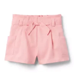 Janie and Jack Skirts & Shorts-The Cargo Paperbag Waist Short dainty pink