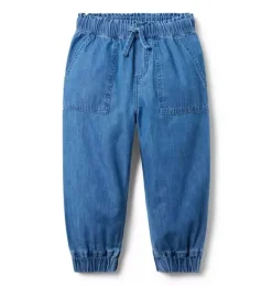 Janie and Jack Pants-The Chambray Jogger zoe light wash