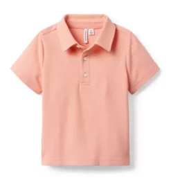 Janie and Jack Polos-The Classic Pique Polo rosy coral