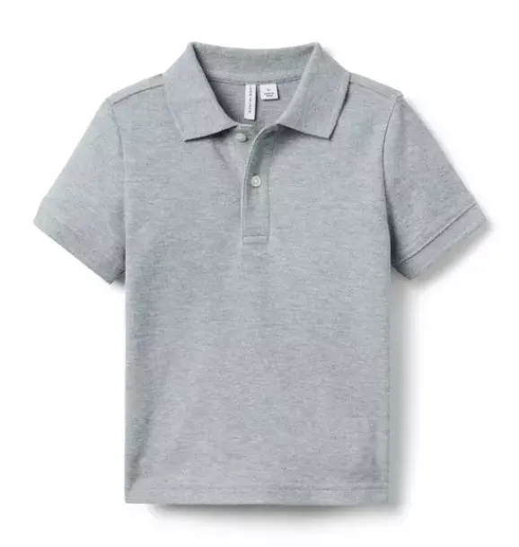 Janie and Jack Polos-The Classic Pique Polo classic grey heather