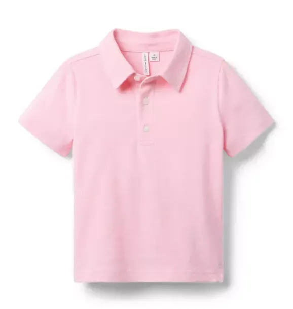 Janie and Jack Polos-The Classic Pique Polo pink dreams heather