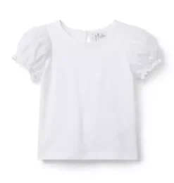 Janie and Jack Short Sleeve Tops-The Classic Puff Sleeve Top white