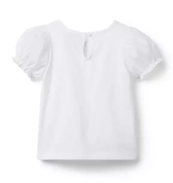 Janie and Jack Short Sleeve Tops-The Classic Puff Sleeve Top white