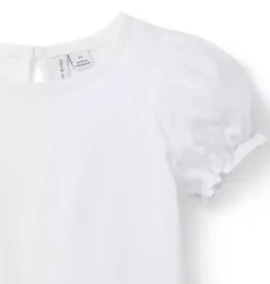 Janie and Jack Short Sleeve Tops-The Classic Puff Sleeve Top white