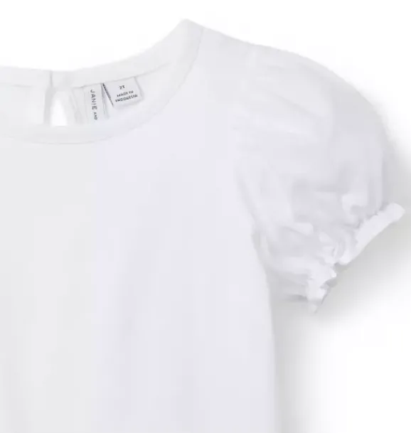 Janie and Jack Short Sleeve Tops-The Classic Puff Sleeve Top white
