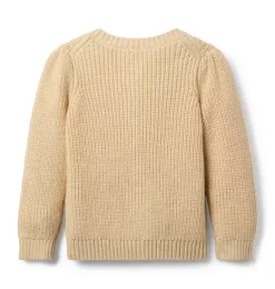 Janie and Jack Sweaters & Sweatshirts-The Close-Knit Cardigan oat biscuit