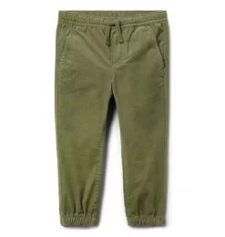 Janie and Jack Pants-The Corduroy Jogger olive green