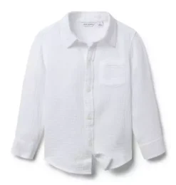 Janie and Jack Shirts-The Cotton Gauze Shirt white